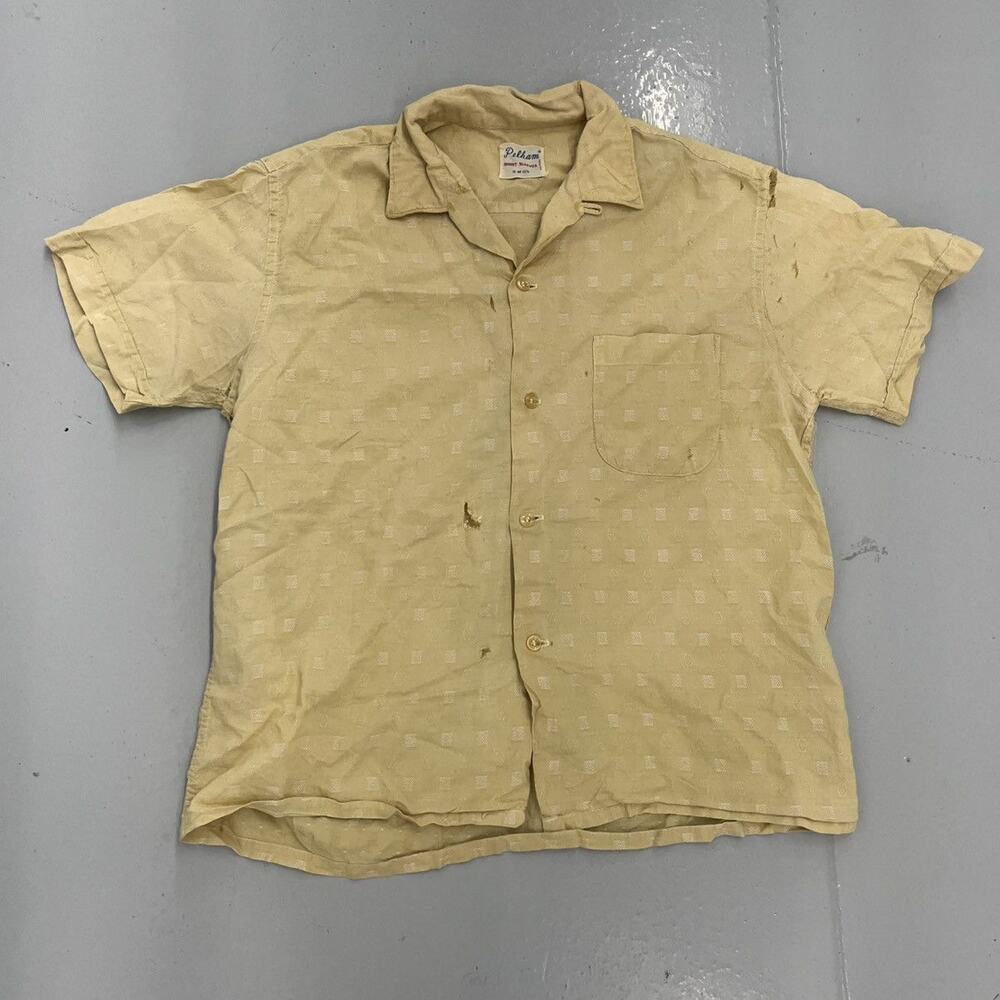 Vintage 50s Pelham Yellow Pattern Cotton Loop Collar